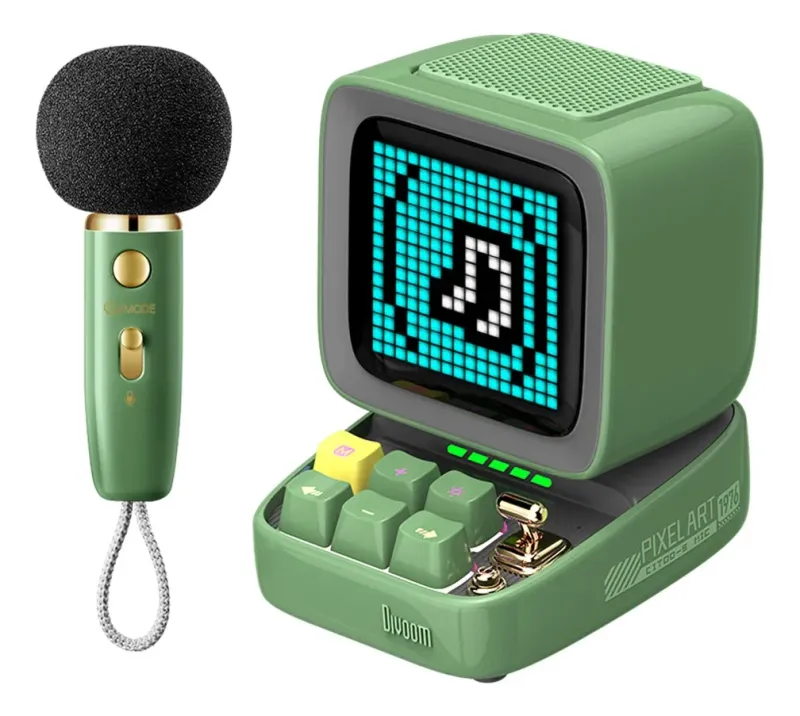 Divoom DitooMic Microfono con bocina Inalambrico y Bluetooth Verde