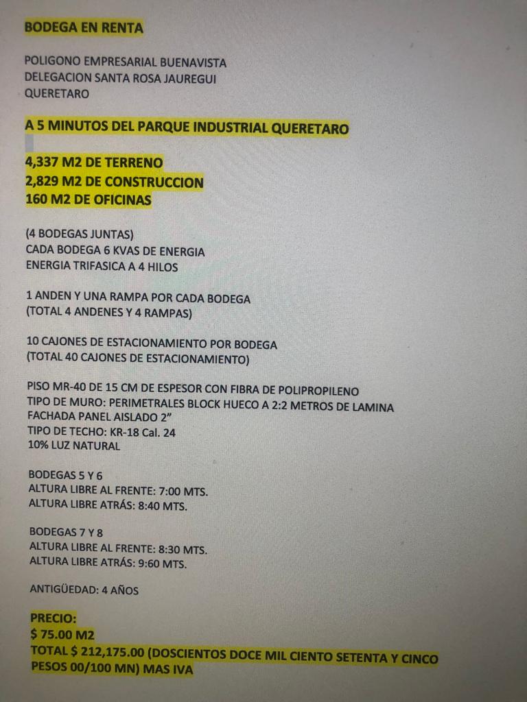 Poligono Industrial Buena Vista $ 212 175
