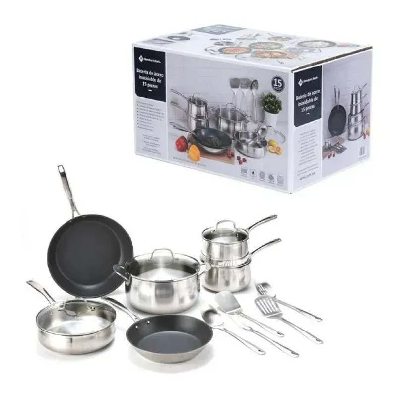 Batería de Acero Inoxidable con 15 pzas
