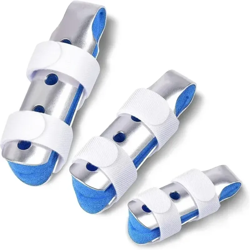 Férula para dedos, 3 unidades de soporte de dedo estabilizador para dedos rotos, enderezar artritis nudillos inmovilización, azul