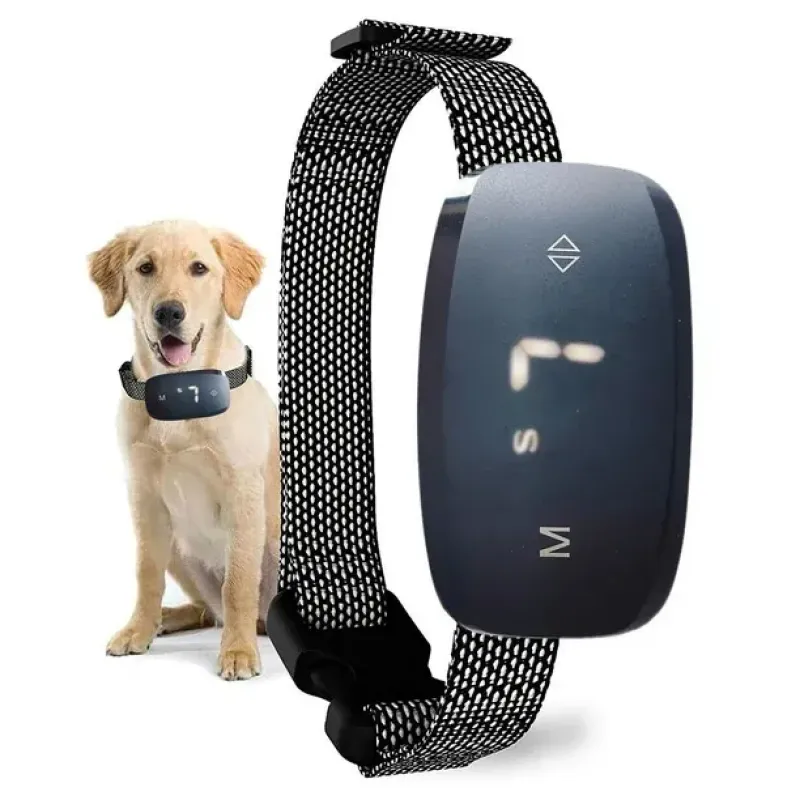 Collar antiladridos para perros grandes y medianos con 5 sensibilidades ajustables, collar de ladrido automático con 3 modos de entrenamiento, collares antiladridos para perros (negro mate)
