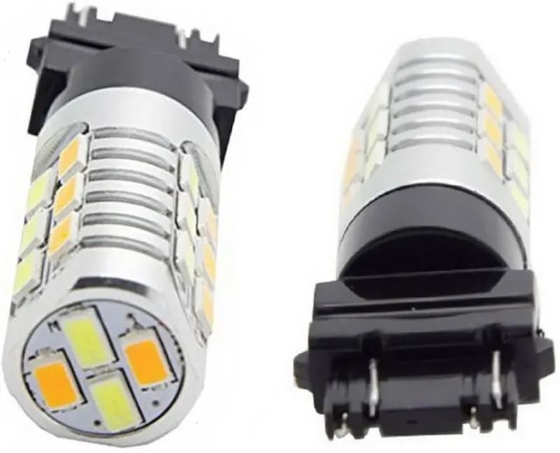 Bombillas LED de Alta Potencia Switchback Dual Color ámbar blanco para coche Auto Frontal Trasera Señal de Giro luces de cola DRL (paquete de 2)