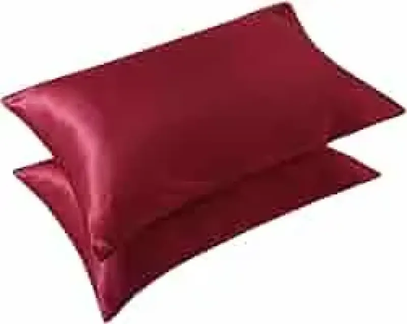 Paquete de 2 Fundas de Almohada de Satén BEDELITE para Cabello y Piel, Tamaño estandar (20x26 Pulgadas), Color Borgoña