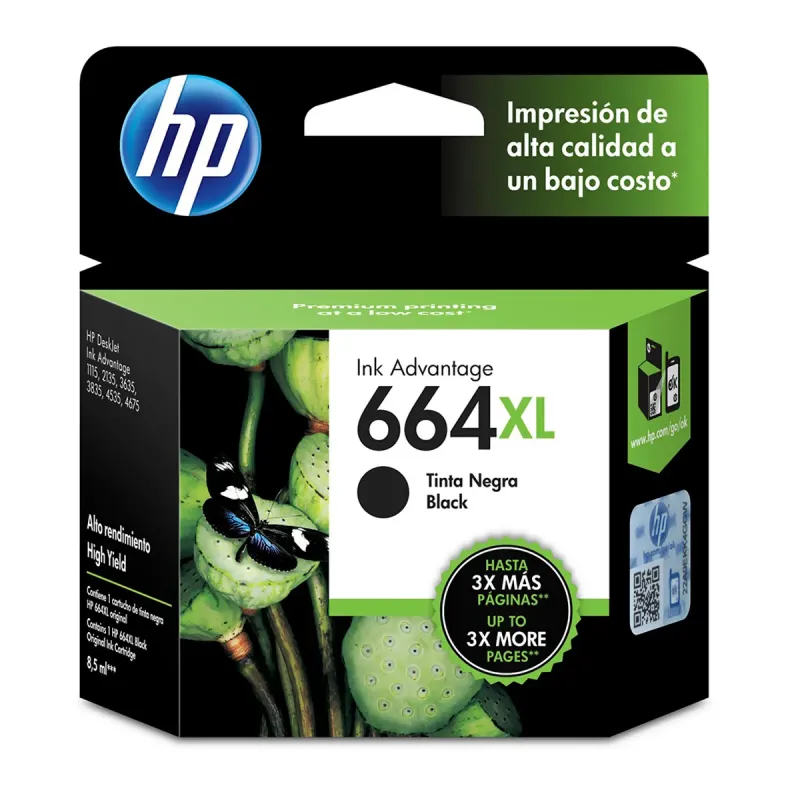 Cartucho de Tinta HP 664XL negra Original