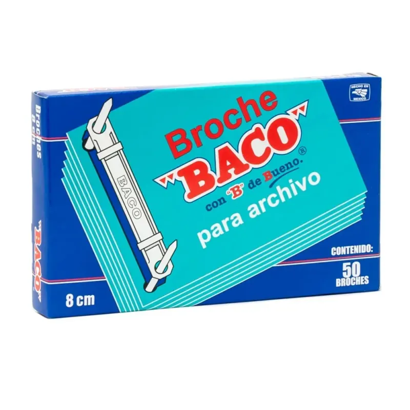 Broches para Archivo Baco 8cm 50 piezas