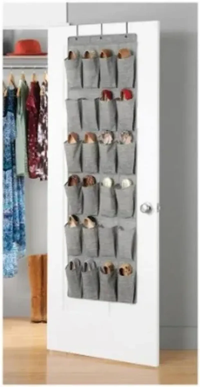 ORGANIZADOR DE ZAPATOS PARA PUERTA GRIS 48.3 X 162.6 CM