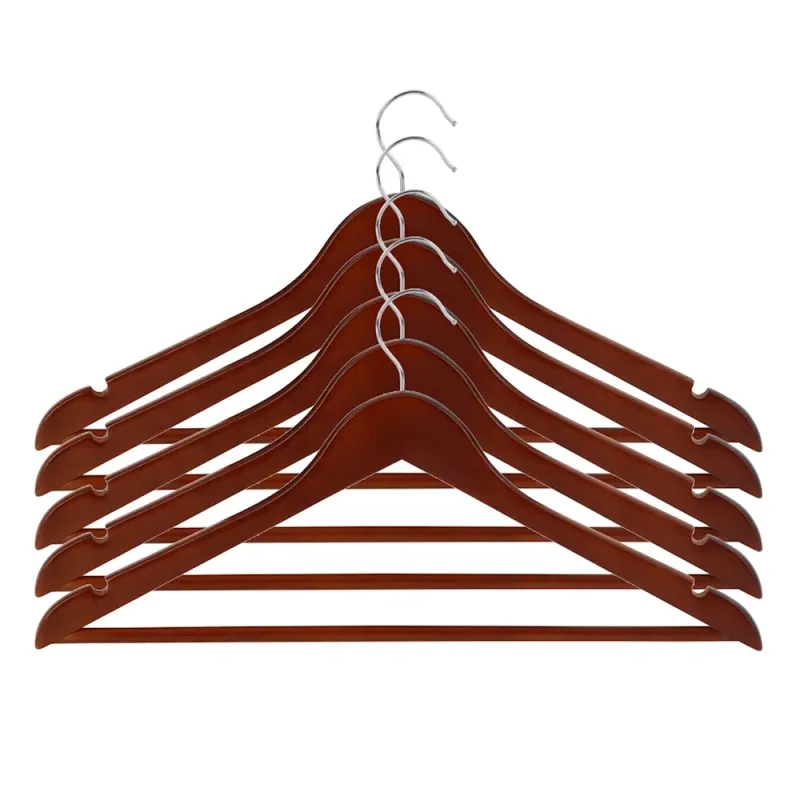 PAQUETE DE GANCHOS DE MADERA ROJO 5 PIEZAS
