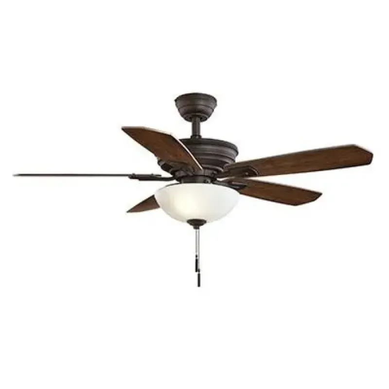 VENTILADOR DE TECHO WELLSTON II 44" MODERNO CEPILLADO COLOR CAFÉ MADERA