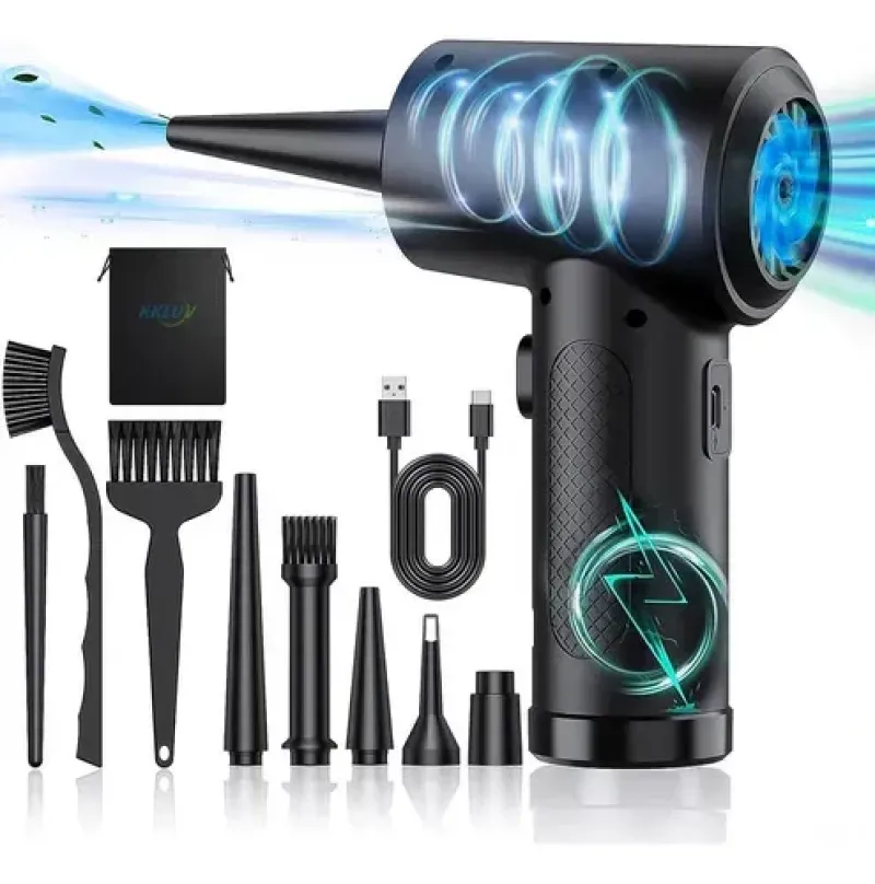 Kits Inalámbricos de Limpieza de Aire Comprimido Portátil 3 modos 91000rpm con Led 7600 mah