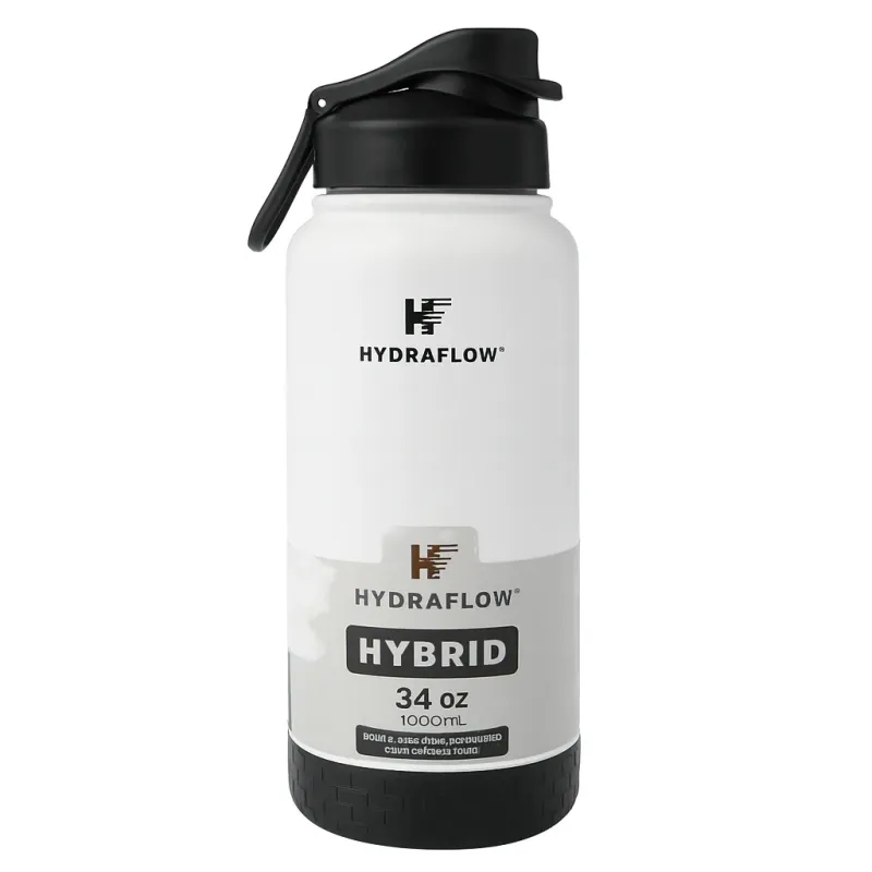 Termo Hydraflow 1000 ML Libre de BPA conserva el frio/calor hasta 24hrs - Colores  Blanco