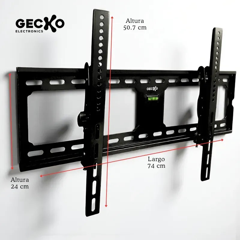 SOPORTE PARA TV FIJO CON INCLINACION 32 A 90 PULGADAS NEGRO GECKO ELECTRONICS