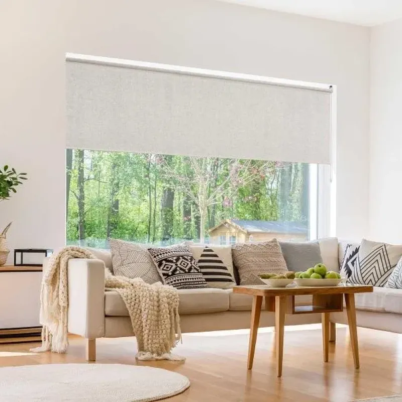 PERSIANA ENROLLABLE DE LINO BLACKOUT DE 100 X 180 CM MARFIL