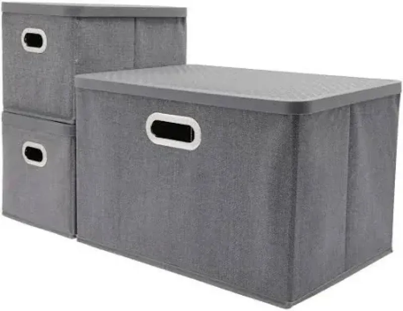 SET DE CAJAS PARA ALMACENAR GRIS 3 PIEZAS