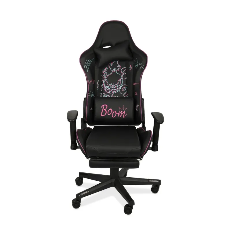 Silla Gamer con Dibujos 4Tune Cuero Sintético Negro