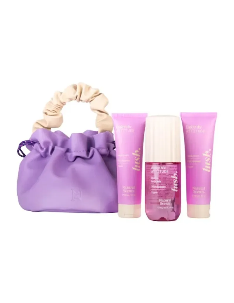 Kit Perfume para mujer Attitude Morado Cosmetiquera