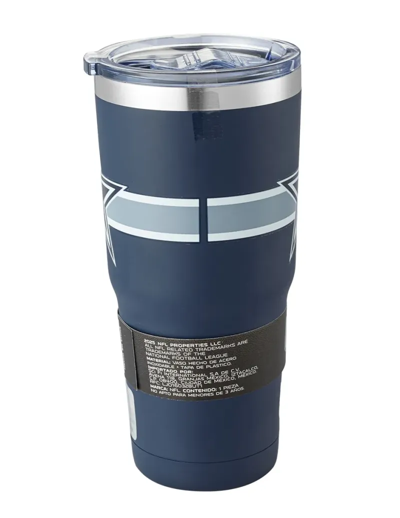 Termo de acero inoxidable Dallas Cowboys con tapa a presión 650 ml