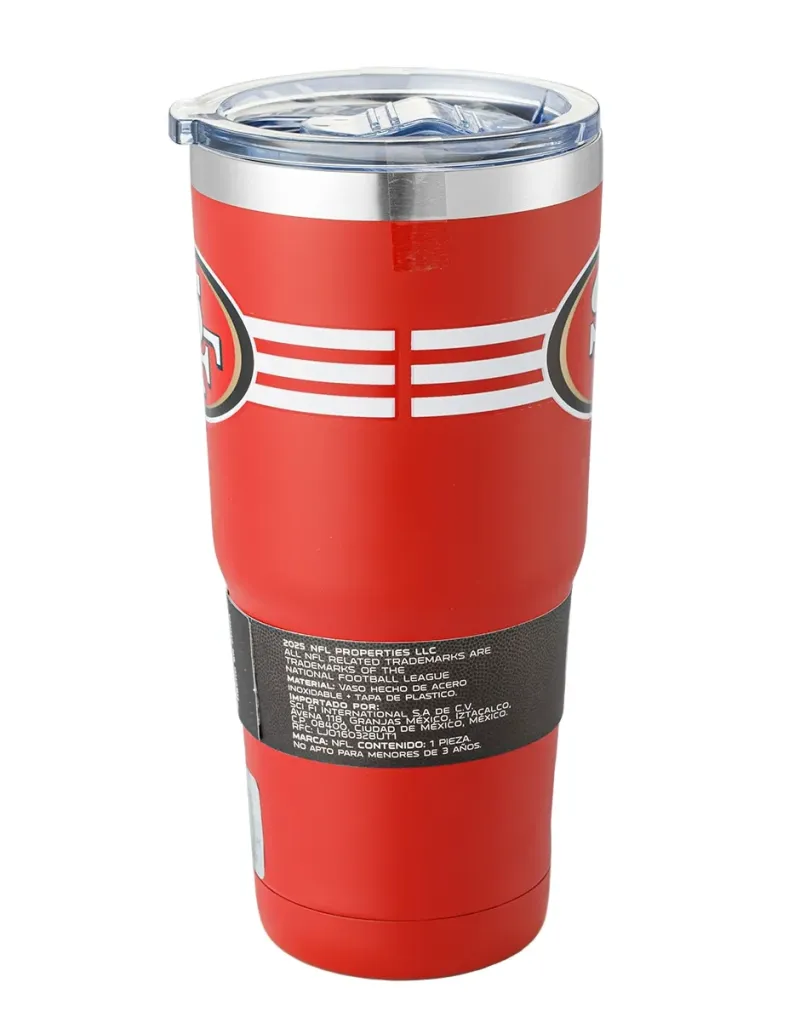 Termo de acero inoxidable San Francisco 49ers con tapa a presión 650 m