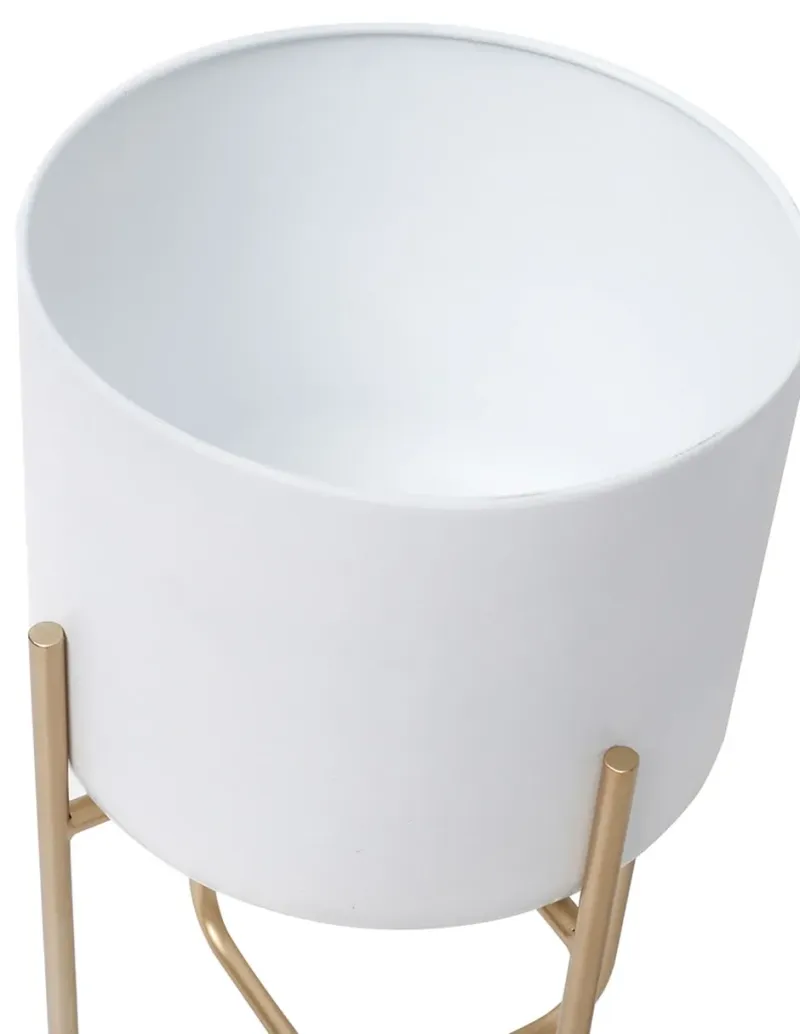 Maceta con base Mónica de metal con sistema automático de riego