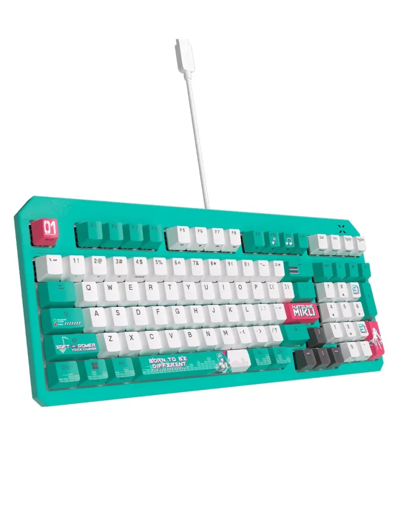 Teclado gamer retroiluminado español con interruptor optomecánico TUF gaming K3 gen II Hatsune Miku edition