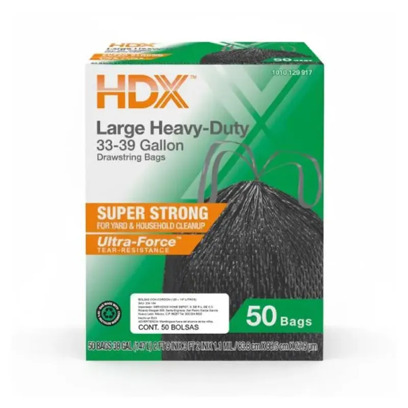 Bolsas de basura HDX 124-147L 50 BOLSAS
