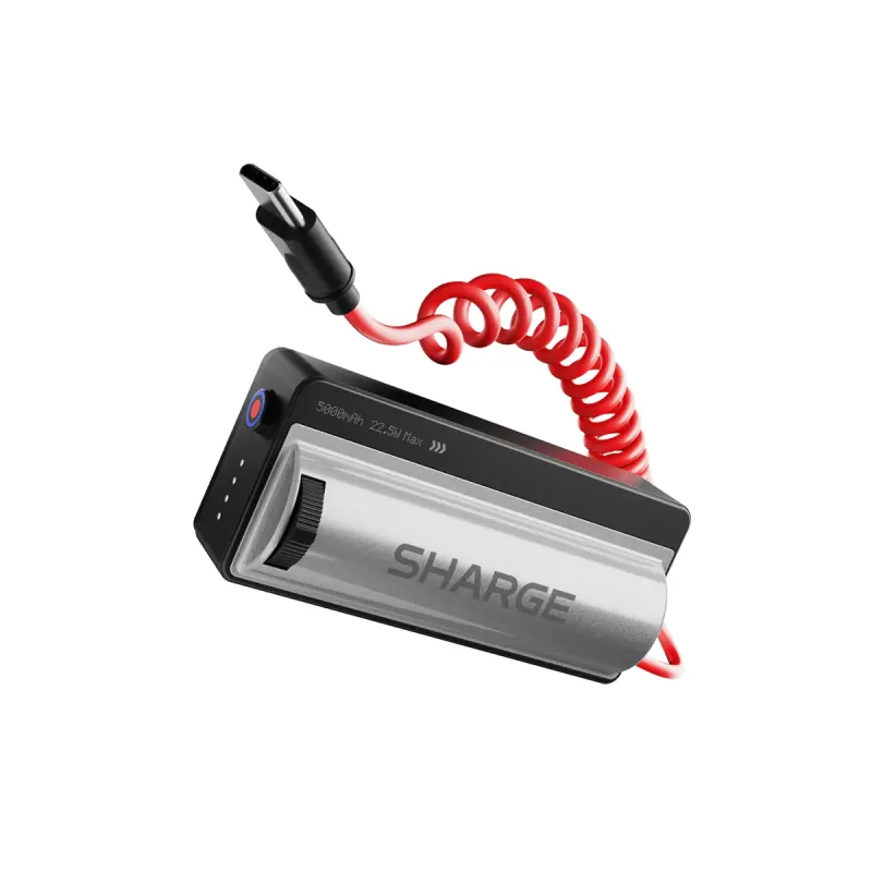 Power Bank Sharge Grip 5000mah carga Rápida 18w Y Cable Usb C