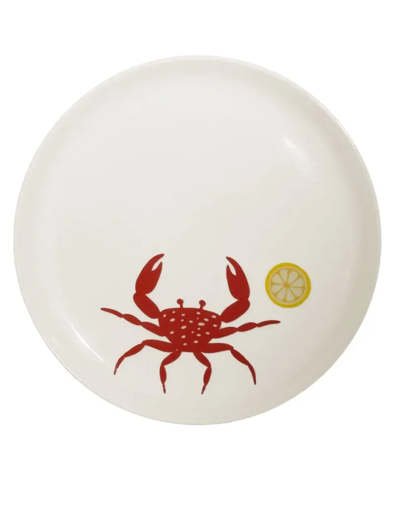 Plato ensalada Crabby de porcelana