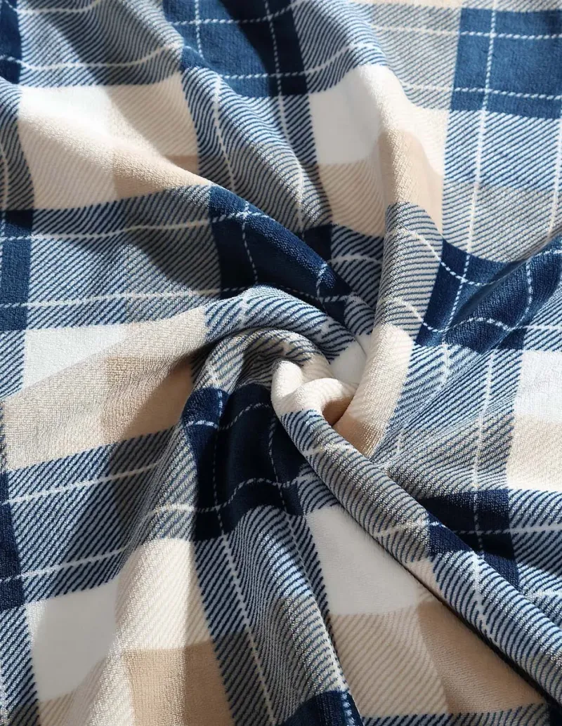 Frazada de tejido suave Bluff Plaid Navy unisex